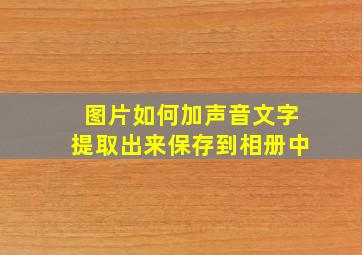 图片如何加声音文字提取出来保存到相册中