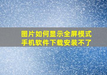 图片如何显示全屏模式手机软件下载安装不了