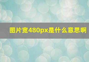 图片宽480px是什么意思啊