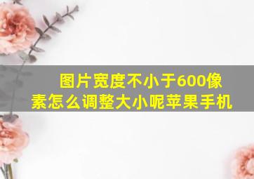 图片宽度不小于600像素怎么调整大小呢苹果手机