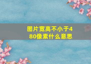 图片宽高不小于480像素什么意思