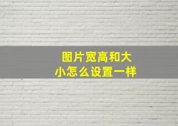 图片宽高和大小怎么设置一样