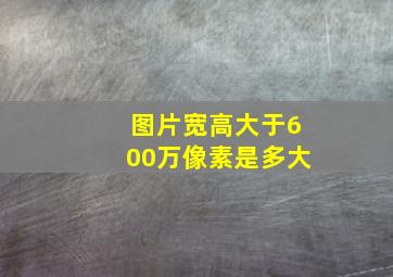 图片宽高大于600万像素是多大