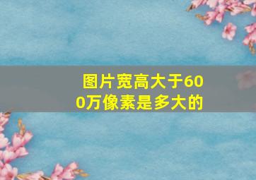 图片宽高大于600万像素是多大的