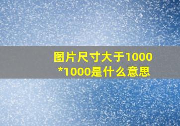 图片尺寸大于1000*1000是什么意思