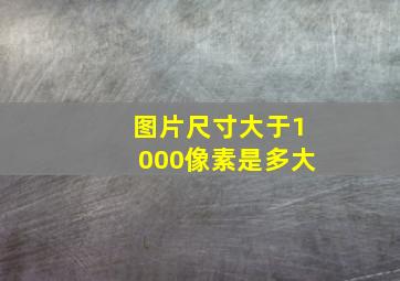 图片尺寸大于1000像素是多大