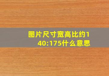 图片尺寸宽高比约140:175什么意思