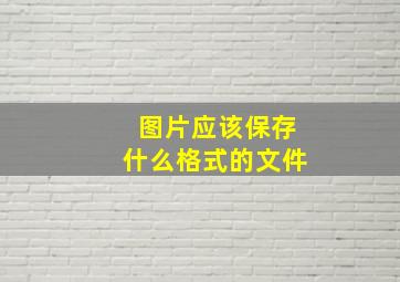 图片应该保存什么格式的文件