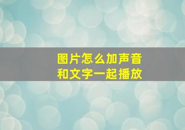 图片怎么加声音和文字一起播放