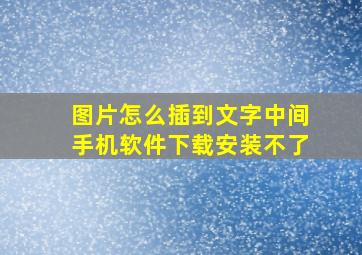 图片怎么插到文字中间手机软件下载安装不了