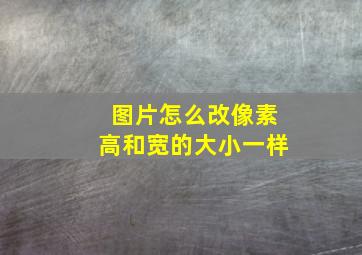 图片怎么改像素高和宽的大小一样