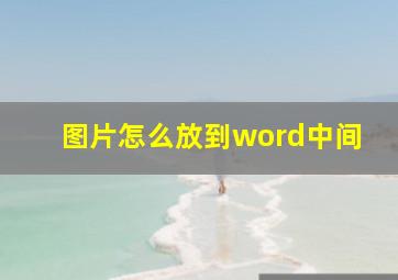 图片怎么放到word中间