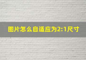 图片怎么自适应为2:1尺寸