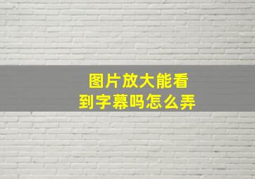 图片放大能看到字幕吗怎么弄