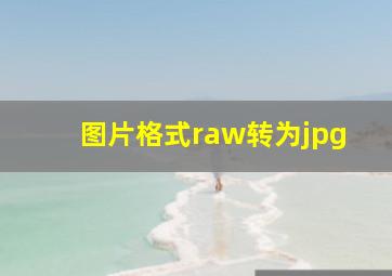 图片格式raw转为jpg