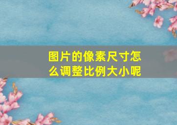 图片的像素尺寸怎么调整比例大小呢