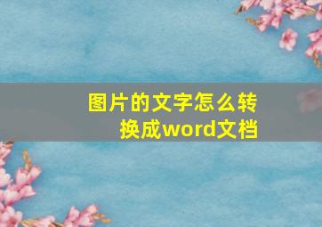 图片的文字怎么转换成word文档