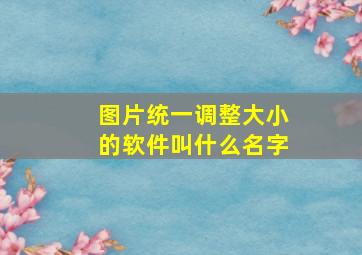 图片统一调整大小的软件叫什么名字