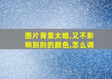 图片背景太暗,又不影响到别的颜色,怎么调