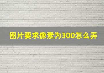 图片要求像素为300怎么弄