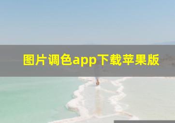 图片调色app下载苹果版