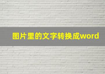 图片里的文字转换成word