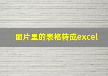 图片里的表格转成excel