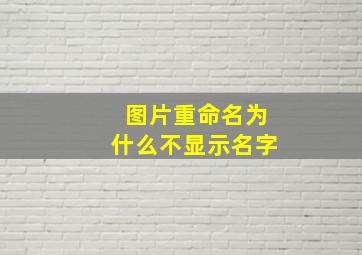 图片重命名为什么不显示名字