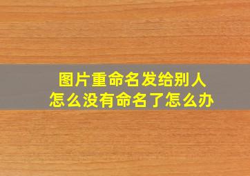 图片重命名发给别人怎么没有命名了怎么办