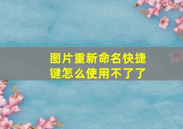 图片重新命名快捷键怎么使用不了了