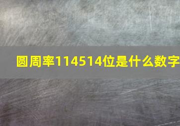 圆周率114514位是什么数字