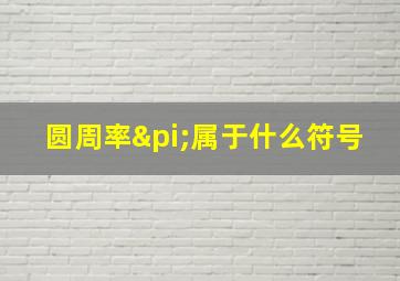 圆周率π属于什么符号