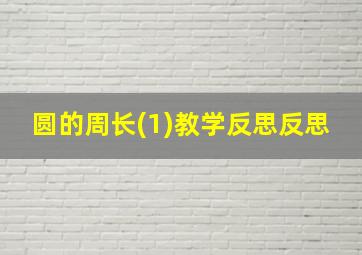 圆的周长(1)教学反思反思