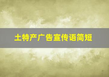 土特产广告宣传语简短