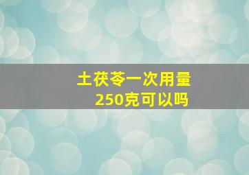 土茯苓一次用量250克可以吗