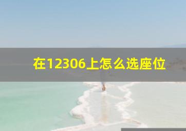 在12306上怎么选座位