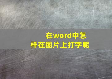 在word中怎样在图片上打字呢