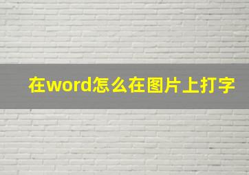 在word怎么在图片上打字