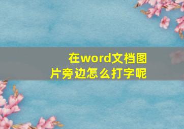 在word文档图片旁边怎么打字呢