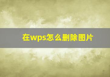 在wps怎么删除图片