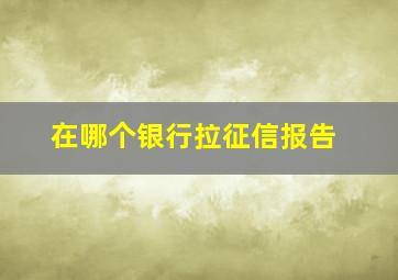 在哪个银行拉征信报告