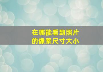 在哪能看到照片的像素尺寸大小