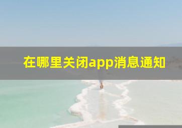 在哪里关闭app消息通知