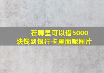 在哪里可以借5000块钱到银行卡里面呢图片