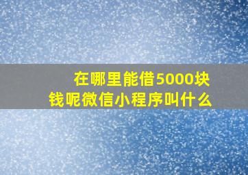 在哪里能借5000块钱呢微信小程序叫什么