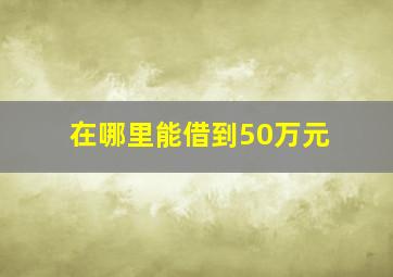 在哪里能借到50万元