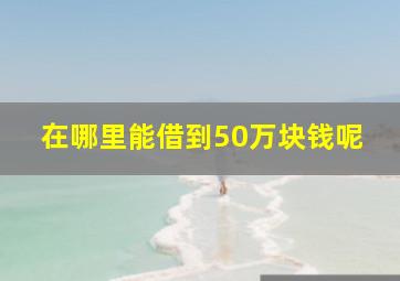 在哪里能借到50万块钱呢