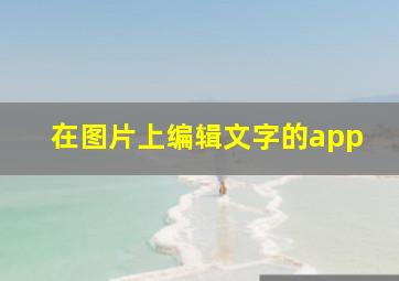 在图片上编辑文字的app