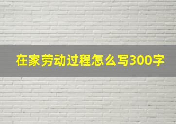 在家劳动过程怎么写300字