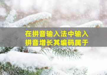 在拼音输入法中输入拼音增长其编码属于